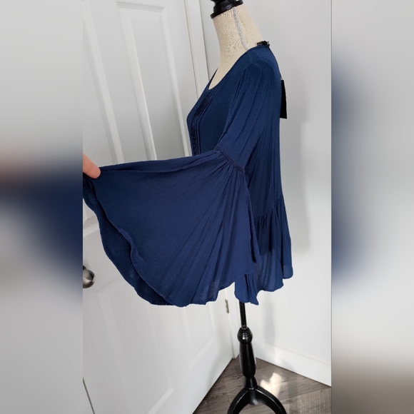 DG2 Navy Women boho blouse Top - Picture 2 of 4